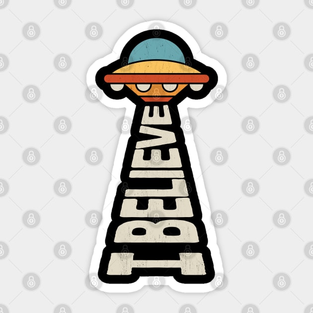 I Believe - UFO for Extraterrestrial Fans Sticker by TwistedCharm